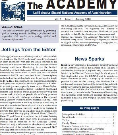 The Academy (Jan2010) Vol.3 Issue-1